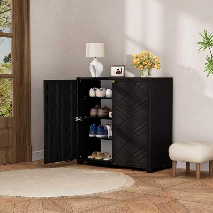 Mrosaa Outdoor/Indoor Storage Box, Resin and Plastic Storage Cabinet Waterproof - Image 4