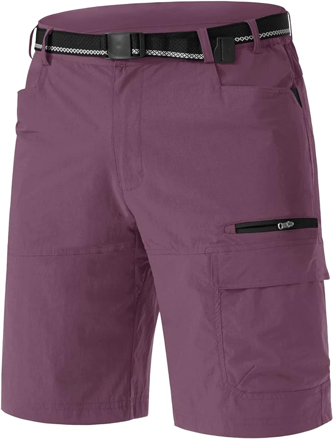 TACVASEN Men's Summer Outdoor Shorts Quick Dry Cargo Casual Work Hiking Shorts (NO Belt)