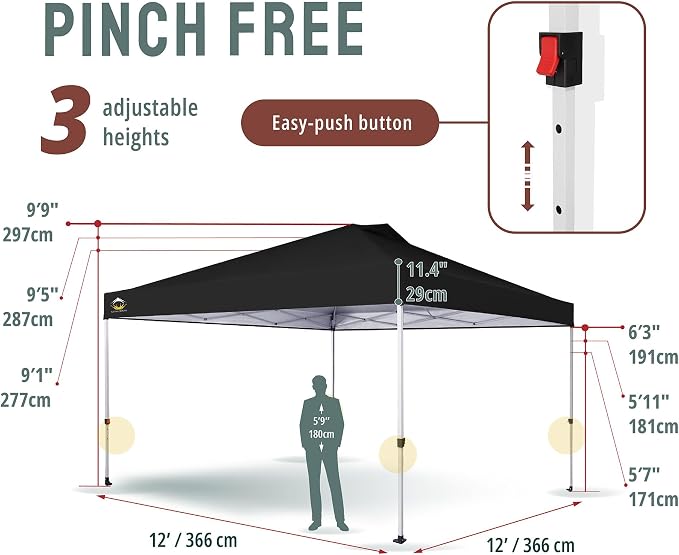 CROWN SHADES 12x12 Pop Up Canopy Tent - Image 2