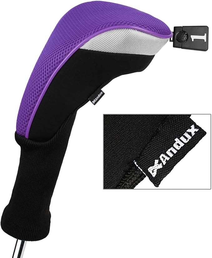 Andux 4pcs/Set Mesh Golf 460cc Driver Fairway Wood Club Head Covers Long Neck with No. Tags