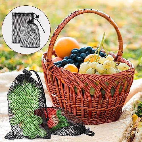 Sliverdew 10PCS Small Mesh Bags Drawstring Black Mesh Drawstring Bag Mini Nylon - Image 7