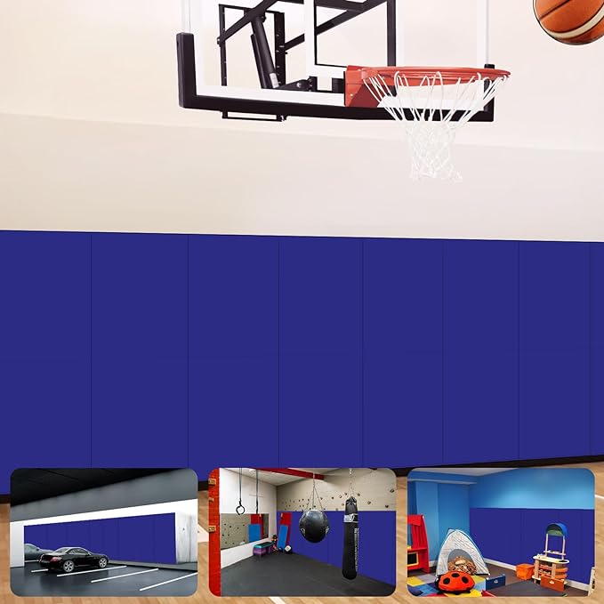 Gym Padding Wall Mount Protection Pad Wall Mats for Gym Padding 2" Thick Foam Gym Pads for Safety Wall Padding, Waterproof Durable Wall Padding for Kids Colorful Wall Pad