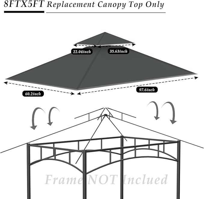 5x8 Grill Gazebo Replacement Top - Image 3