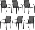 Outdoor Dining Chairs Set of 6, Stackable Patio Chair by Seekverse
