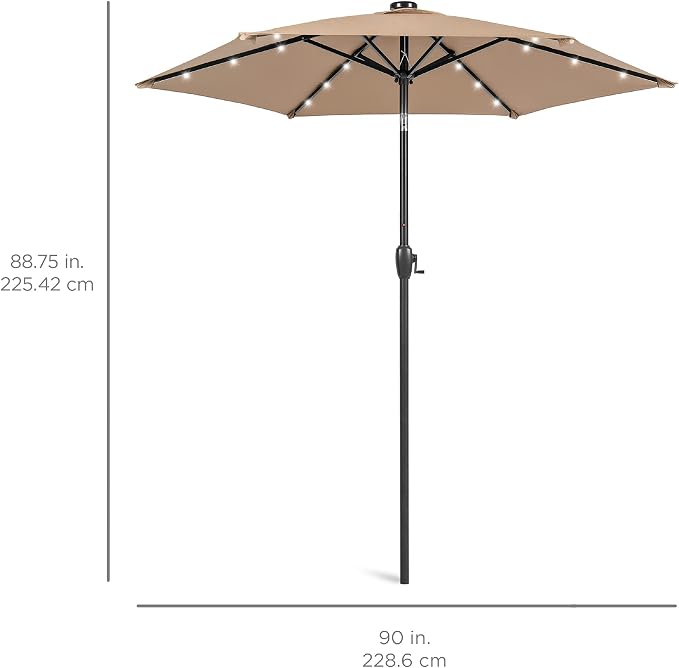 Best Choice Products 7.5ft Solar Umbrella LED Lighted Patio Umbrella, Table - Image 7