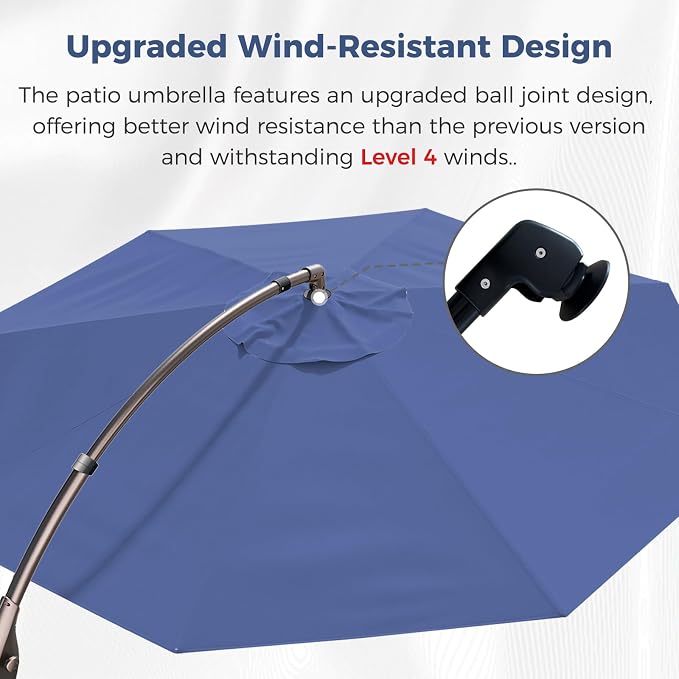 Grand patio 12FT Cantilever Round Umbrella - Image 2