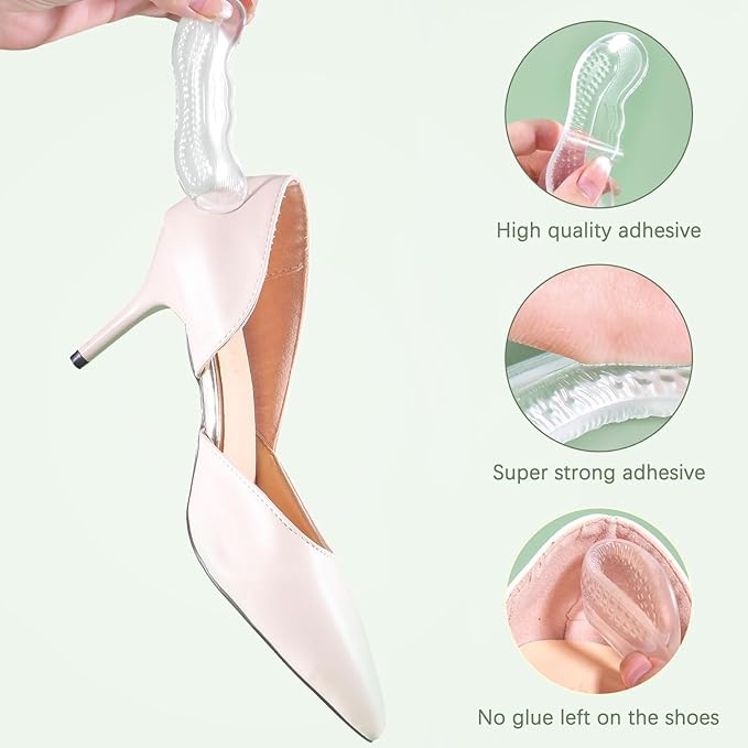 6 Pairs Heel Pads for Shoes That are Too Big: Heel Grips for Womens - Soft High Heel Comfort Pads for Loose Shoes - Stop Heel Pain - Blisters