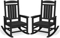 Oversized Outdoor Rocking Chairs Set of 2, HDPE Porch Rocker by KINGYES