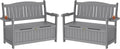 YEFU Outdoor Bench Set of 2, Heavy Duty Garden Storage Bench, Weatherproof by YEFU