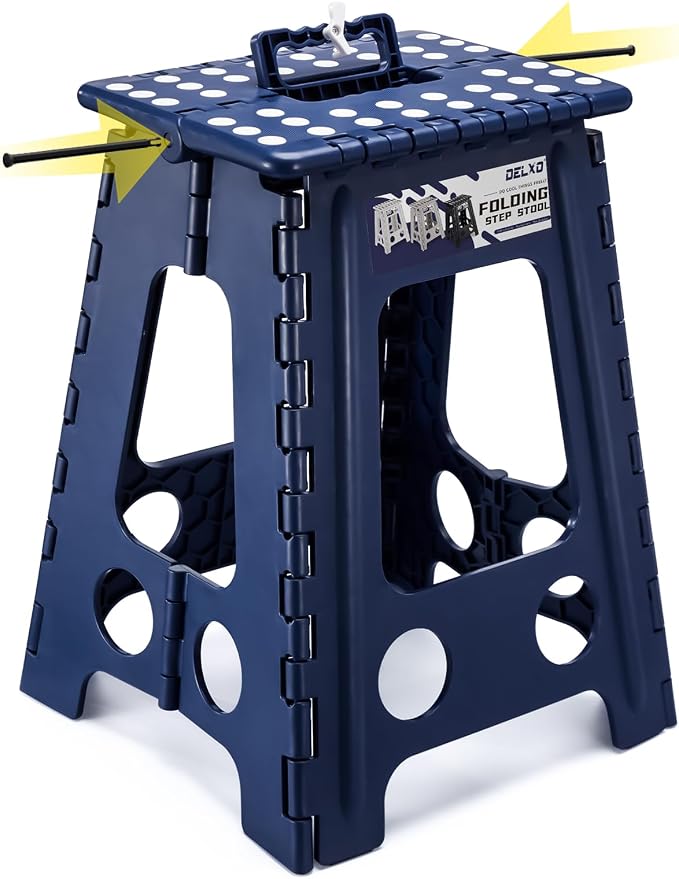 Delxo 17.5 Inch Folding Step Stool, Foldable Step Stool by Delxo