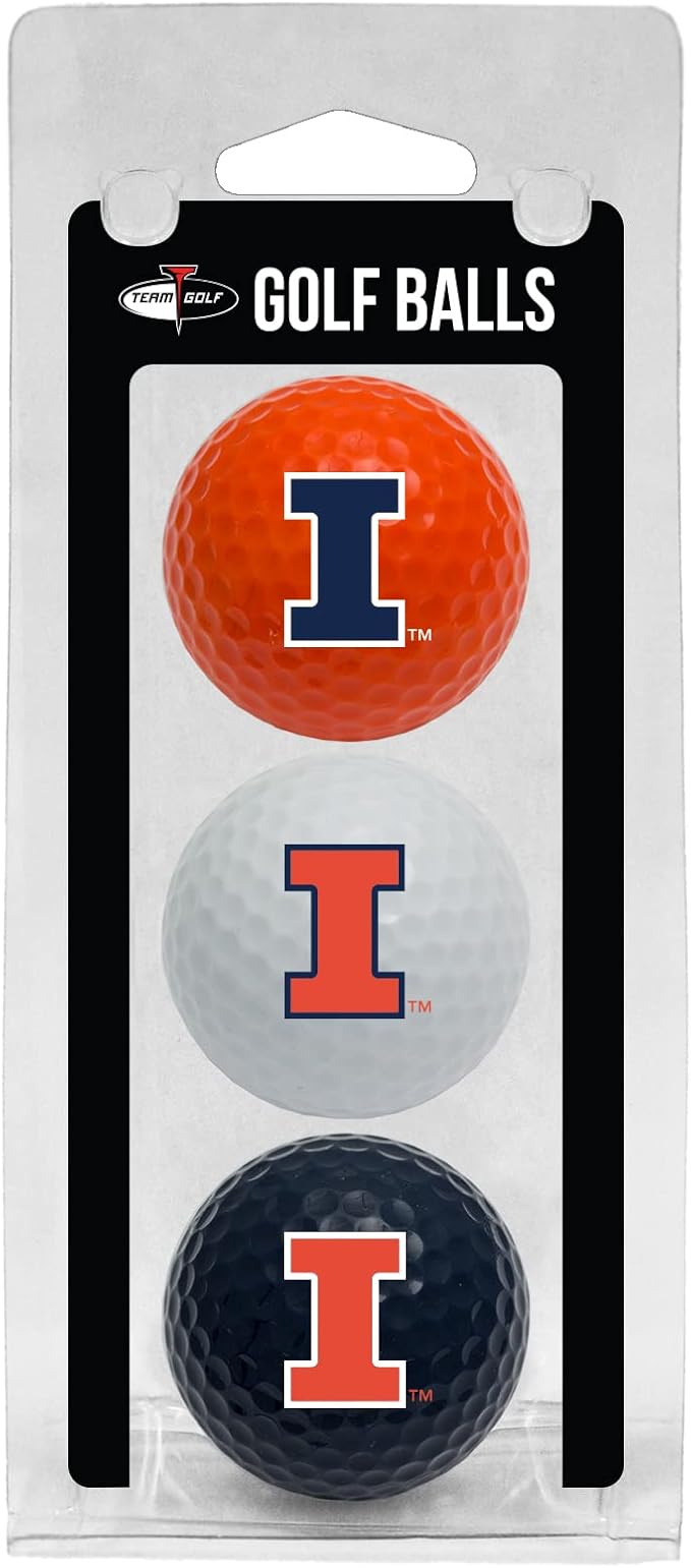 Team Golf NCAA Regulation Size Golf Balls, 3 Pack, Full Color Durable Team Imprint