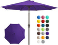 JEAREY 10 ft Outdoor Patio Umbrella w/Tilt and Crank, Dark Purple | 8 Sturdy by JEAREYOutdoorsCollection