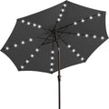JEAREY 9' Patio Umbrella with Solar Lights, LED Umbrella, Dark Gray | Outdoor by JEAREYOutdoorsCollection