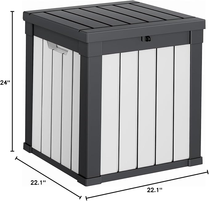 PatioZen 50 Gallon Resin Deck Box, Lockable Patio Outdoor Storage Box - Image 7