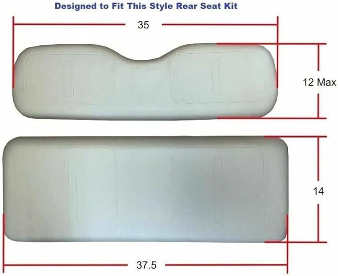 Huskey Parts Company 4PCS Charcoal Gray Golf Cart Front Rear Seat Cover Diamond Stitching for EZGO RXV 2008-UP, Marine Grade Vinyl, Custom Fit, Staple On