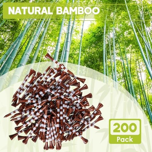 Bamboo Golf Tees 200 Pack 2-3/4 & 3-1/4 inch Length | 4 Line Marking Natrual - Image 5