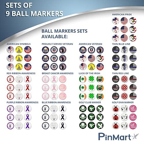 PinMart Set of 9 Magnetic Golf Ball Markers - Image 3