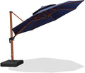 PURPLE LEAF Cantilever Outdoor Umbrella 12ft Wood-Grain Finish, Long-lasting by PURPLELEAF