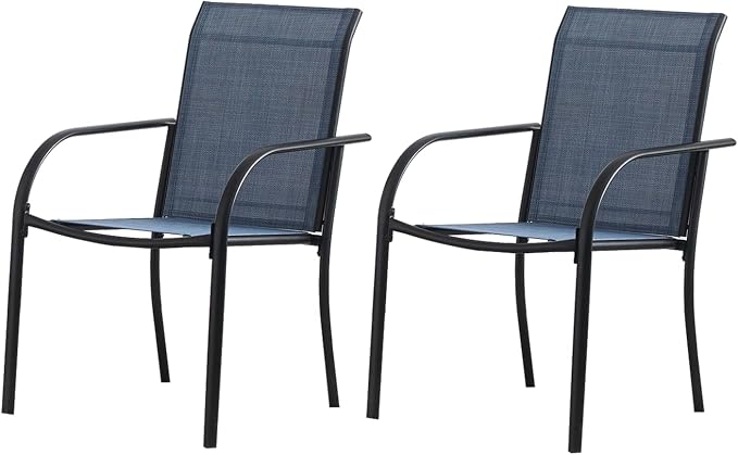 Outdoor Dining Chairs Set of 2, Stackable Patio Chairs - Image 7