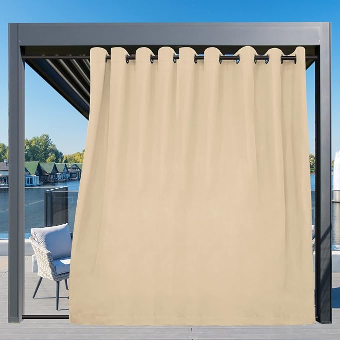 Easy-Going Outdoor Curtains for Patio 1 Panel, 150x96 inch, Weatherproof - Image 3