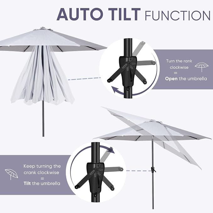 Tempera Patio Market Outdoor Table Umbrella - Image 6