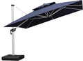 PURPLE LEAF Cantilever Patio Umbrellas 12' x 12' Large Double Top Navy Blue | by PURPLELEAF