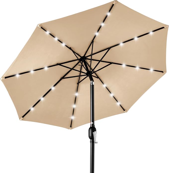 Best Choice Products 10ft Solar Polyester LED Lighted Patio Umbrella w/Tilt by Unknown
