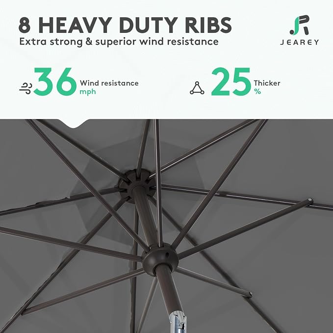 JEAREY 10 ft Outdoor Patio Umbrella w/Tilt and Crank - Image 5