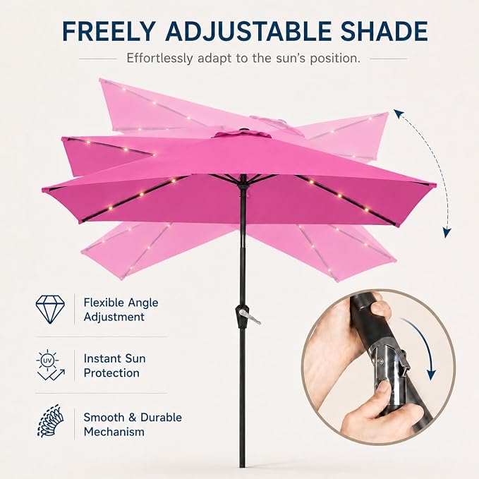 6.5 x 10ft Rectangular Patio Umbrella - Image 5