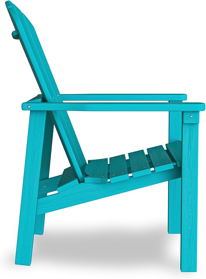 Stackable Adirondack Chairs Set of 4, Compact HDPE, Aruba | 26.3" Wide HDPE - Image 8