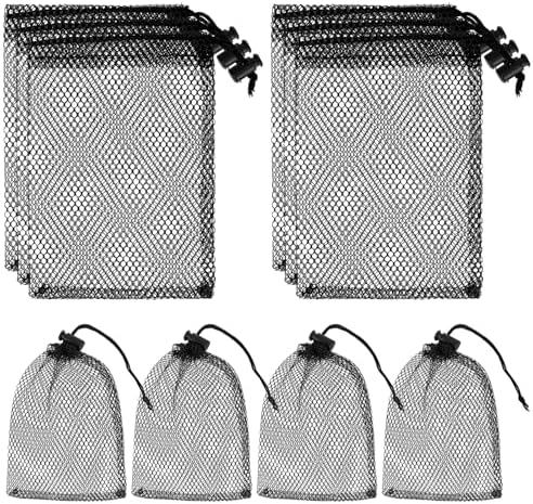 Sliverdew 10PCS Small Mesh Bags Drawstring Black Nylon Mesh Drawstring Bag Mini by Sliverdew