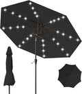9FT Patio Umbrella with Solar Lights, Outdoor Market Umbrella with Tilt and by YourPerfectOutdoorEscape