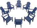 THOEOE Stackable Adirondack Chair Set of 8, HDPE Fire Pit Chairs Set of 8 | by THOEOE