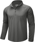 CRYSULLY Men's Long Sleeve 1/4 Zip Shirts Sun Protection Pullover UPF 50+ Rash Guard Running Lightweight T Shirt