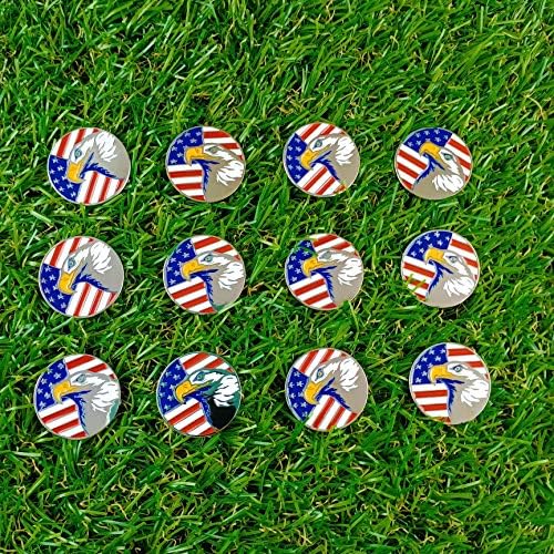 Golf Ball Markers Assorted Patterns Value Pack of 12 Golf Gifts, Golf Cap Clips - Image 2
