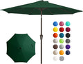 JEAREY 10 ft Outdoor Patio Umbrella w/Tilt and Crank, Dark Green | 8 Sturdy by JEAREYOutdoorsCollection