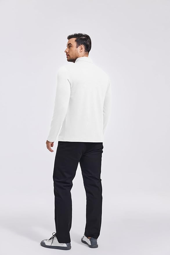 PINSPARK Men's Quarter Zip Up Pullover Mock Neck Sweatshirts Long Sleeve Golf shirts Performance Athletic Casual Workout