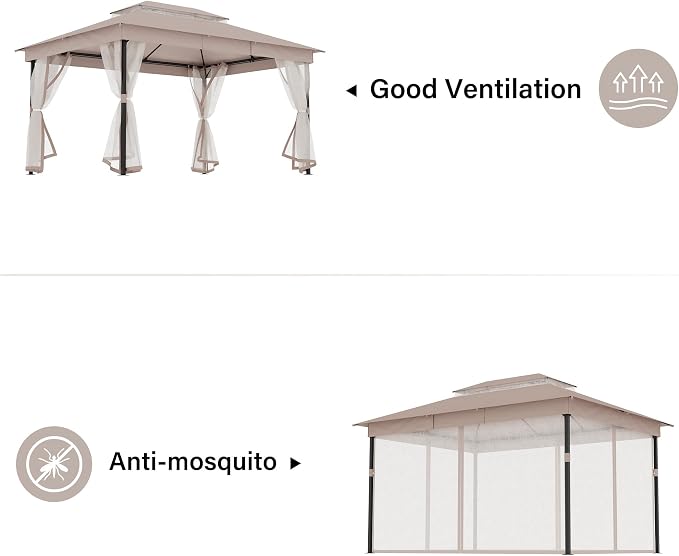10' X 13' Waterproof Patio Gazebo - Image 4