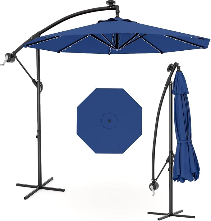 Garvee 10FT Solar Lights Offset Patio Umbrella - Image 2