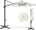Best Choice Products 10ft Solar LED Cantilever Patio Umbrella, 360-Degree by Unknown