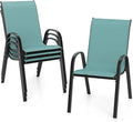 Giantex Set of 4 Stackable Patio Chairs, All Weather Resistant, Breathable & by Giantex