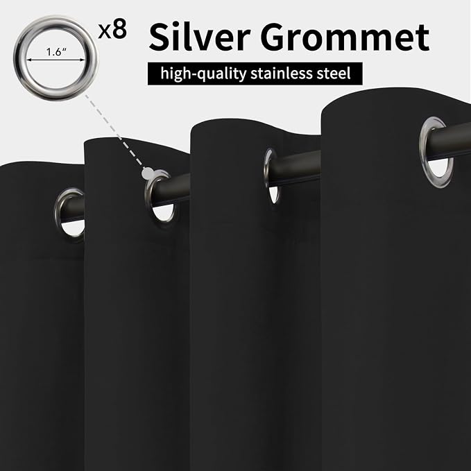 Easy-Going Outdoor Curtains for Patio 1 Panel, 54x120 inch, Weatherproof - Image 2