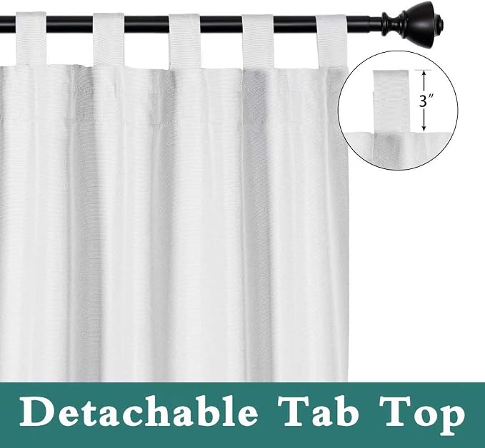 LORDTEX Indoor/Outdoor Curtains Waterproof Tab Top Patio Curtains | Sun - Image 3