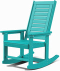 GREENVINES Oversized Outdoor Rocking Chair, HDPE Rocker, Aqua | 21.7" Wide Seat by GreenVines