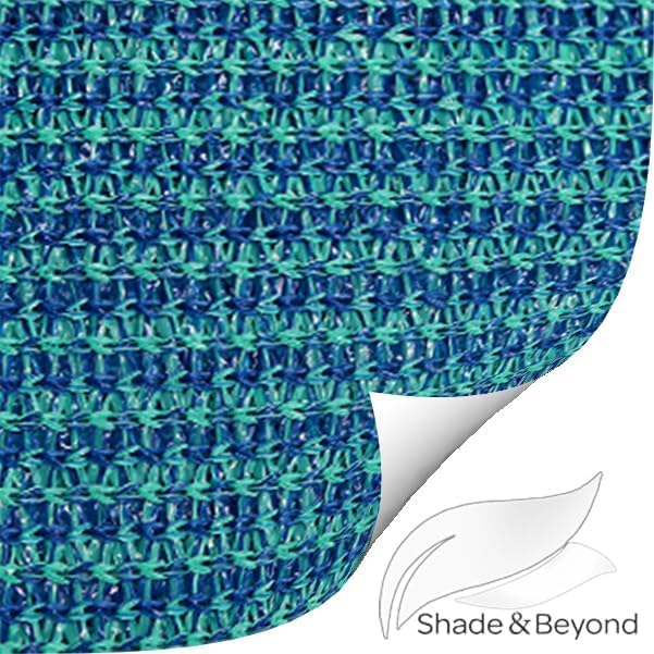 Shade&Beyond Rectangle Sun Shade Sail 10'X13' Permeable Canopy Turquoise Mixed - Image 8
