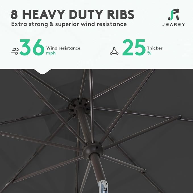 JEAREY 10 ft Outdoor Patio Umbrella w/Tilt and Crank - Image 5