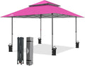 EAGLE PEAK 13x13 Pop Up Canopy Tent, Auto Extended Eaves, Light Pink | Easy by EAGLEPEAK