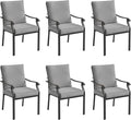 LVUYOYO Outdoor Patio Dining Chairs Set of 6, Metal Stackable Chairs Set by LVUYOYO