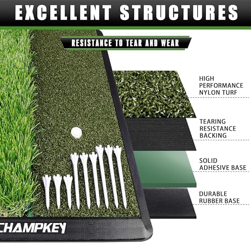 CHAMPKEY Dual-Turf Golf Hitting Mat | Come - Image 4