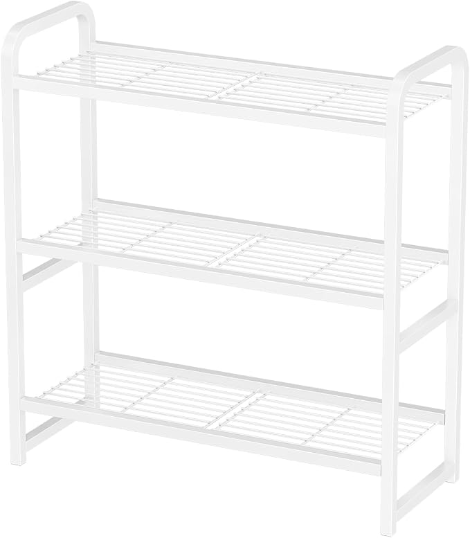 3 Tier Simple Shelf Organizer for Indoor Outdoor, Waterproof Heavy Duty Steel by MWQ